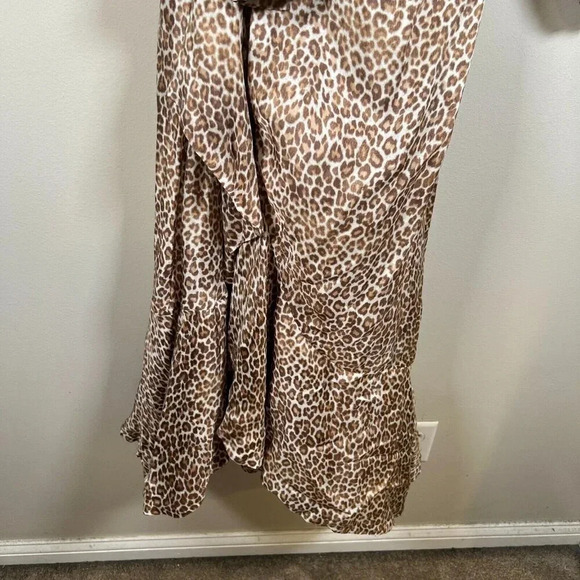 J.Crew Collection Leopard Print One-Shoulder Ruffle Hem Midi Dress Size 2 Event - Picture 9 of 11